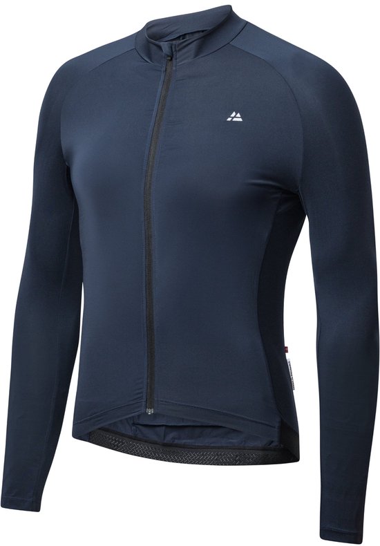 DANISH ENDURANCE Fietstrui voor Heren - Wielershirt - Lange Mouwen - Quick-Dry - Achterzakken - Marineblauw - Maat S