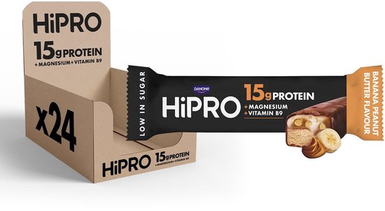 DANONE HiPRO Bars Proteïnereep - Banaan & Choco - Voordeelverpakking 2 x 12 repen van Merkloos