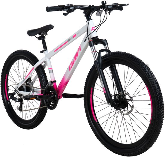 Davi Bonita – Mountainbike – 26 inch – 21 versnellingen – Schijfremmen – Voorvork met vering – Roze/Wit