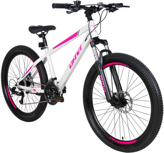 Davi Bonita – Mountainbike – 26 inch – 21 versnellingen – Schijfremmen – Voorvork met vering – Wit/Roze