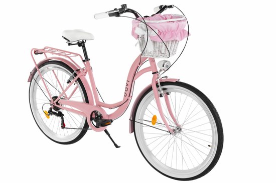 Davi Emma – Stadsfiets – 26 inch – 7 versnellingen – Shimano – V-brake – Lage instap – Roze/Zwart