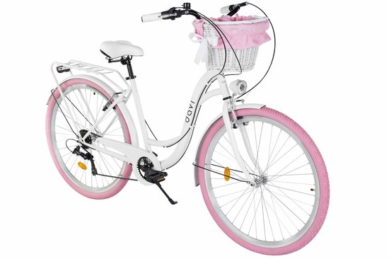 Davi Emma – Stadsfiets – 28 inch – 7 versnellingen – Wit/Roze