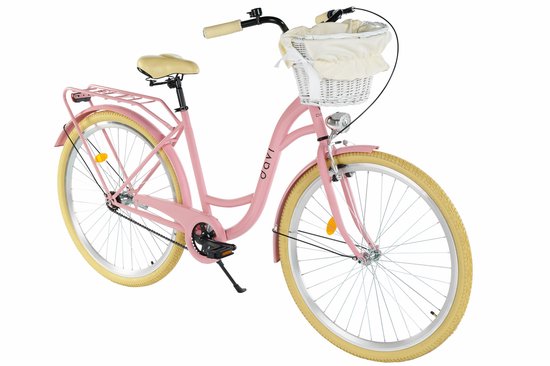 Davi Lila – Stadsfiets – 28 inch – 1 versnelling – Roze/Creme