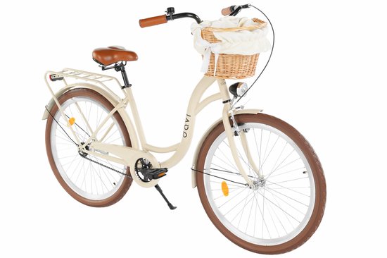 Davi Lila – Stadsfiets – 28 inch – 1 versnelling – Terugtraprem/V-brake – Lage instap – 160-185 cm – Bruin