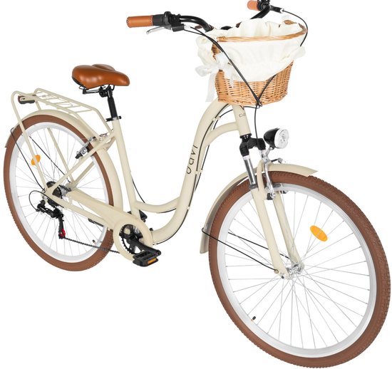 Davi Maria – Dames Stadsfiets – Aluminium – 28 inch – 7 versnellingen – Shimano – V-brake – Lage instap – Bruin