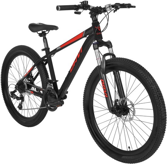Davi Montaro – Mountainbike – 26 inch – 21 versnellingen – Aluminium frame – Schijfremmen – Voorvork met vering – Shimano – Roşu/Zwart