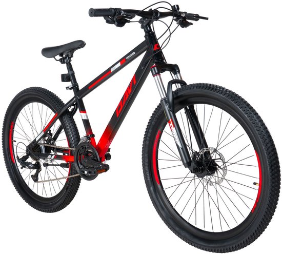 Davi Terrano – Mountainbike – 26 inch – 21 versnellingen – Schijfremmen – Voorvork met vering – Rood/Zwart