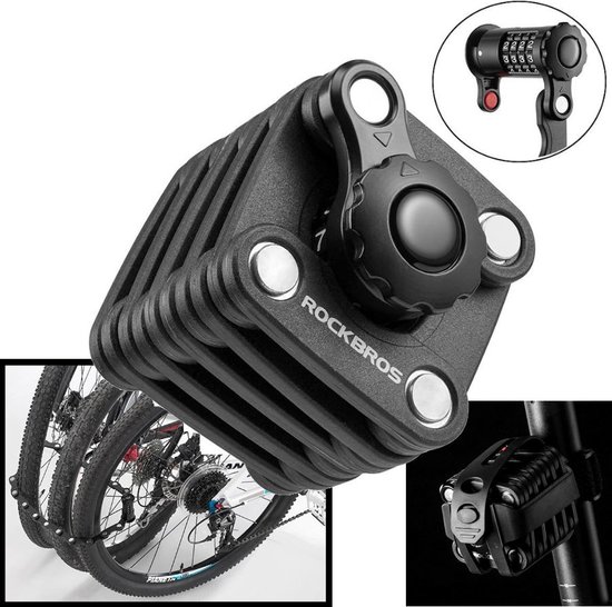 Decopatent® Fietsslot - Opvouwbaar Fietsslot ketting - Vouwslot met Cijferslot - Kubus Kettingslot - Bike Bicycle Lock - Veilig van Decopatent