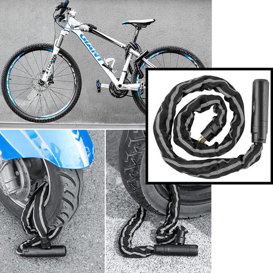 Decopatent® Kettingslot - Fietsslot - Motorslot - Scooterslot - Fietsslot ketting - Metaal - Fiets slot kabelslot - Veilig- 116 Cm van Decopatent
