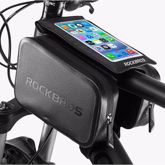 Decopatent® PRO Fiets Frametas met Telefoonhouder - Dubbele Fietstassen - Waterdicht - Racefiets - MTB - Fietsen - 6.0 Inch Gsm van Decopatent