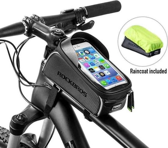 Decopatent® PRO Fiets Frametas met Telefoonhouder - Frametas Fietstas - Waterdicht - Racefiets - MTB - Fietsen - Tot 6.5 Inch Gsm van Decopatent