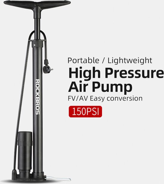 Decopatent® PRO Fietspomp met Drukmeter - High Pressure 150 Psi - Fietspompen Racefiets - Fiets - Mtb - EBike - Pomp met Manometer van Decopatent