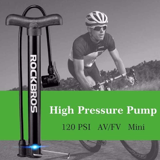 Decopatent® PRO Fietspomp MINI - High Pressure 120 Psi - AV & FV Ventielen - Kleine - Fietspompen Racefiets - Fiets - Mtb - Ebike van Decopatent