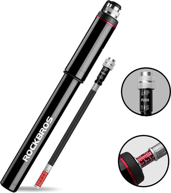 Decopatent® PRO Fietspomp MINI - High Pressure 150 Psi - Schrader & Prest Ventielen - Fietspompen Racefiets - Fiets - Mtb - Ebike van Decopatent