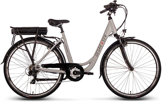 Degreaser dames ebike 45 cm 10.4 Ah 7sp zilver van Merkloos