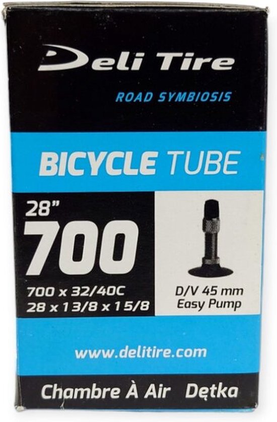 Deli Tire Tire binnenband dv17 28 inch 28x1 5/8x1 3/8 37/42-622 45 mm van Merkloos
