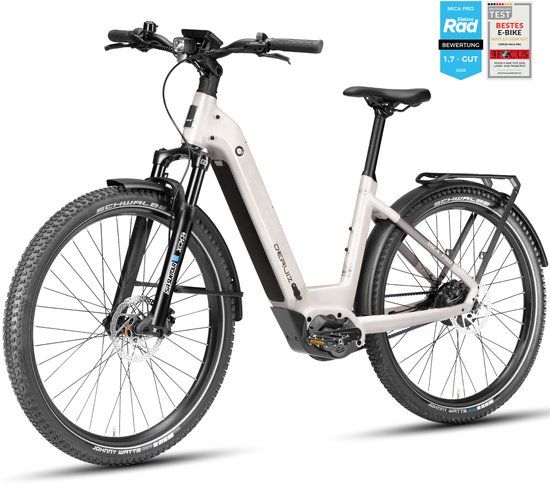 DERUIZ Mica Pro S/M – Elektrische Fiets Dames & Heren – Lage Instap – 250W Middenmotor – 110Nm – 720Wh Samsung Accu – Tot 180 km Actieradius – Enviolo Traploos – Gates Riem – Hydraulische Schijfremmen – 27,5 Inch – Zijde Chiffon