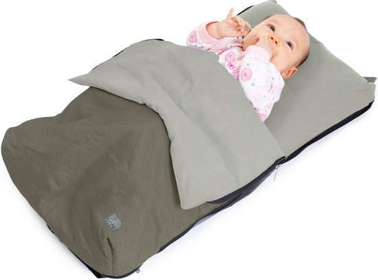 Deryan AirTraveller Vliegtuigbedje - Reiskussen met matras - compact opgevouwen - Kaki Groen van Deryan