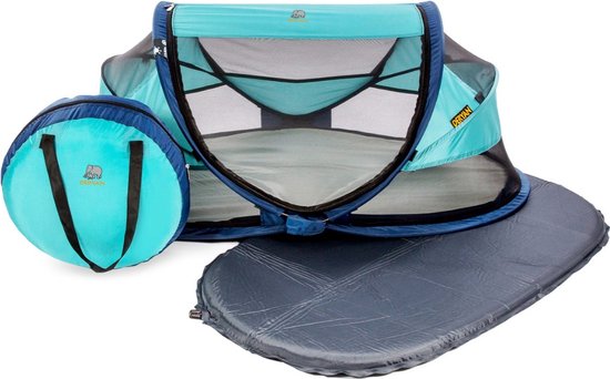 Deryan Baby Luxe Campingbedje – Inclusief zelfopblaasbare matras - Ocean van Deryan