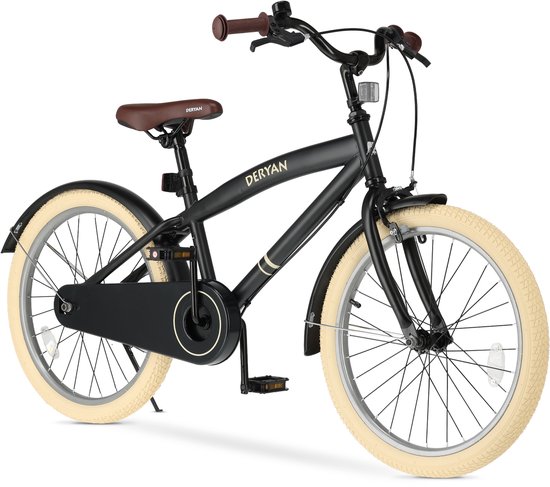 Deryan Coastline Kinderfiets 20 Inch - Met standaard - 7-13 Jaar - Zwart van Deryan