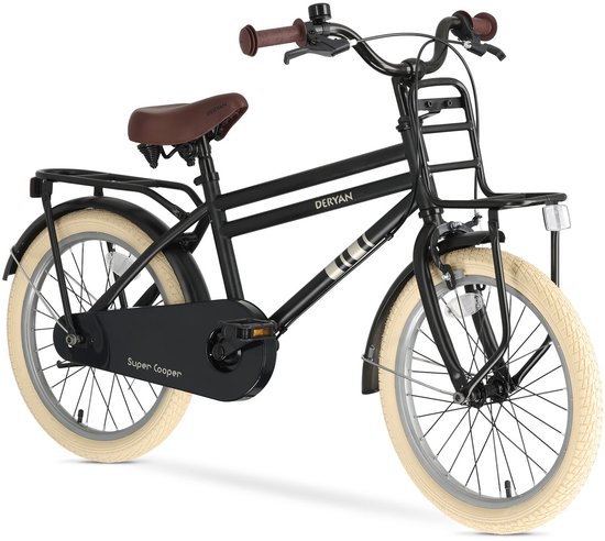 Deryan Cooper Kinderfiets 16 inch - Verstelbaar Stuur en Zadel - Zwart