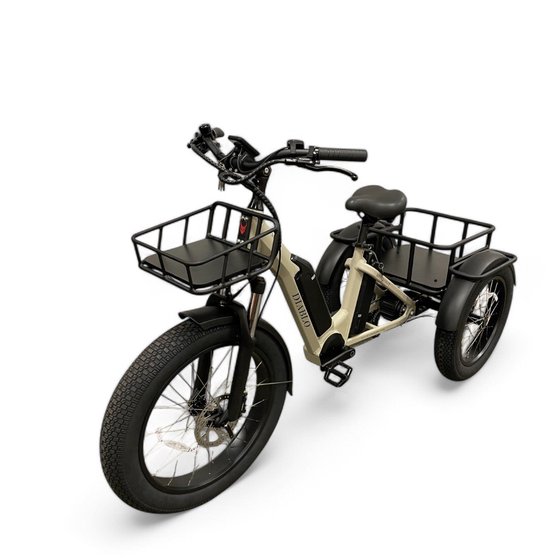 Diablo Big Foot Fatbike Driewieler Fiets Elektrisch Cargo - Fashion Grey Grijs - Twee accu's van Merkloos
