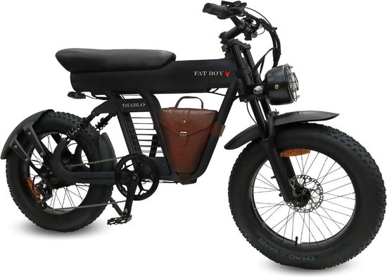 Diablo Fat Boy - Elektrische Fatbike - 20 inch - 250W motor - Actieradius tot 70 km - 7 versnellingen - Hydraulische schijfremmen - 749Wh accu - Zwart