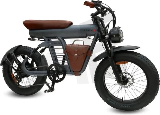 Diablo Fat Boy Fatbike met Hydraulische remmen - Mat Grijs Bruin - 2025 van Merkloos