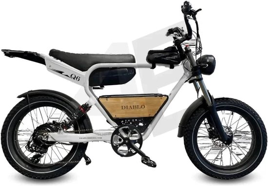 Diablo Q6 Fatbike 7RD Shimano Versnellingen en Hydraulische Remmen met alle Accessoires - Fashion Grey van Merkloos