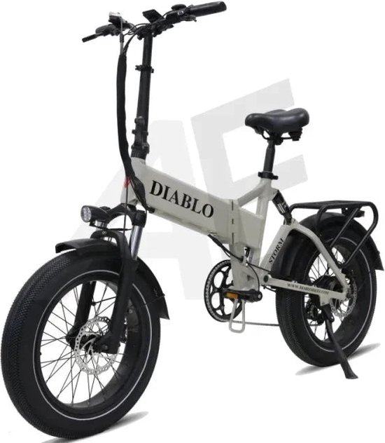 Diablo Storm Fatbike Vouwfiets met Hydraulische remmen - Fashion Grey van Merkloos