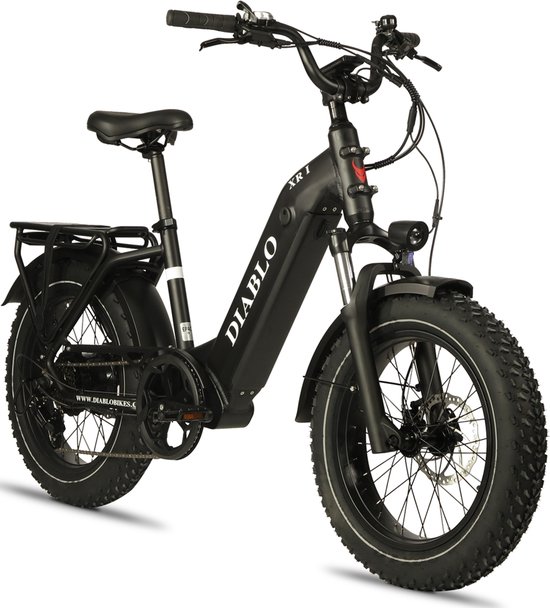 Diablo XR1 – Elektrische Fatbike - E-Bike – Nieuw Model – Zwart – 250W Motor – Max 25 km/u – 7 Versnellingen – Hydraulische Remmen van Diablo