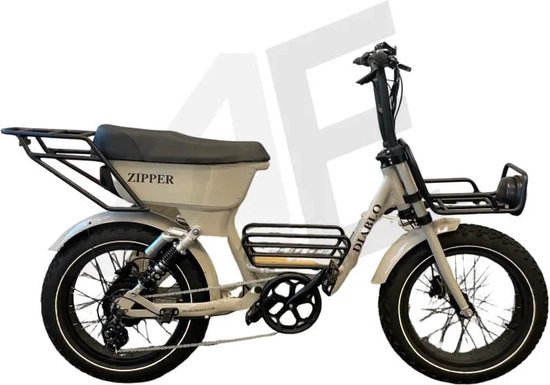Diablo Zipper Fatbike 7SP Shimano versnellingen met achtervering - Fashion Grey van Diablo