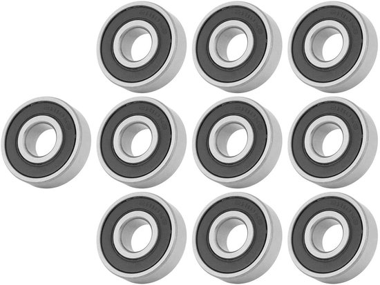 Diepe groefkogellagers 10 stuks 12 mm, 6201-RS voor versnellingsbakken en instrumentatiemotoren