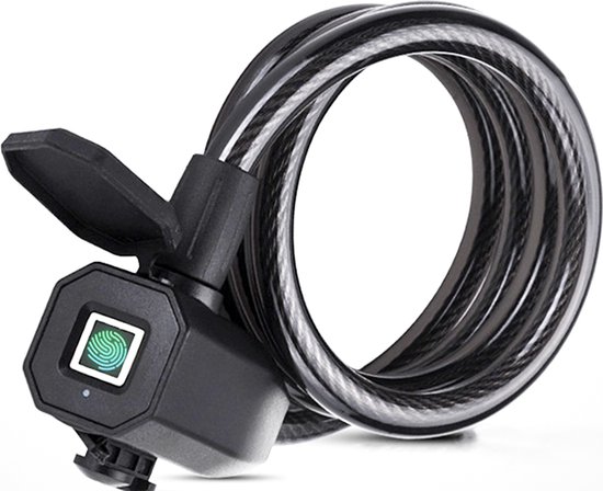 Digitaal kabelslot Bicycle Lock Vingerafdruk 120 cm lang Keyless stalen kabelslot voor voor fiets, Elektrische fiets, Scooter, Motorfiets, Deur, Waterdicht van Carboof.
