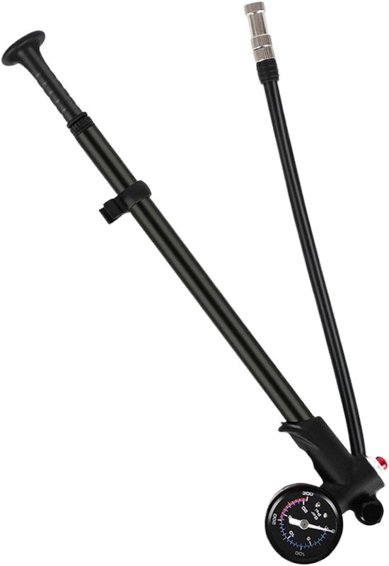 Digitale Schokpomp - Hogedruk Pomp - Fiets Onderhoud - 300 PSI Precisie - 12.8 Inch - Zilver
