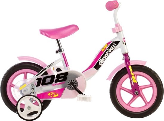 Dino 108l-girl - Kinderfiets - Vrouwen - Wit - 10 van Merkloos