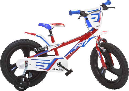 Dino R1 - Kinderfiets 16 Inch - van 4-6 Jaar - met Zijwieltjes - Jongensfiets Rood van Dino.