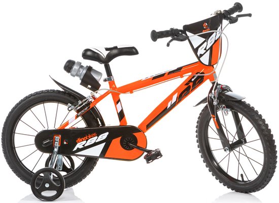 Dino R88 Kinderfiets 14 Inch - Jongensfiets voor 3 tot 5 jaar - 95 - 110 cm - Knijprem - Oranje