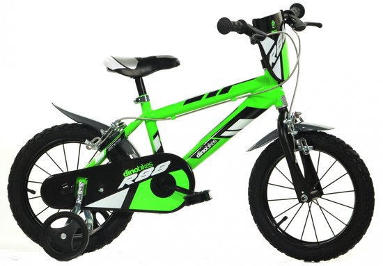 Dino R88 - Kinderfiets 14 Inch - van 3-5 Jaar - met Zijwieltjes - Jongensfiets Groen van Merkloos