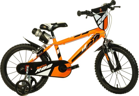 Dino R88 Kinderfiets 16 Inch - Jongensfiets voor 4 tot 6 jaar - 100- 115 cm - Knijprem - Oranje van Dino.