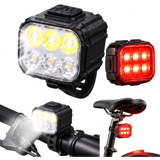 Disciplined SE Fietslampjes LED DRIVE - Fietslamp Set Voorlicht & Achterlicht - Fietsverlichting USB-C Oplaadbaar - IP65 Waterdicht