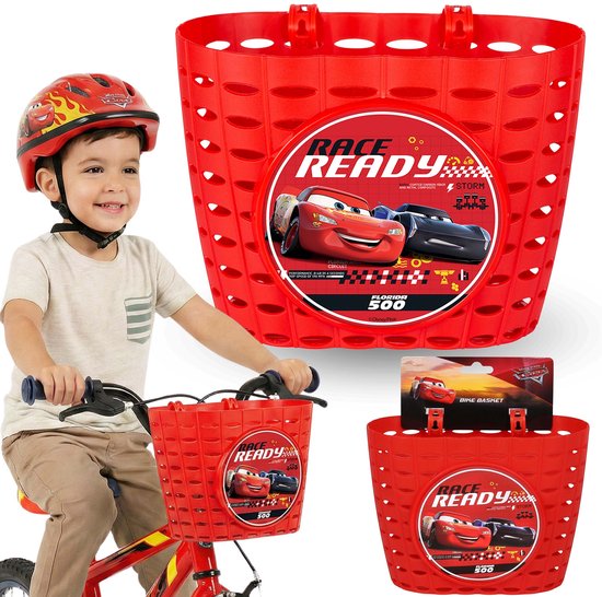 DISNEY CARS Fietsmand, Stuurmandje voor kinderen, jongensmandje voor fiets, step 20x15x16 cm van Merkloos