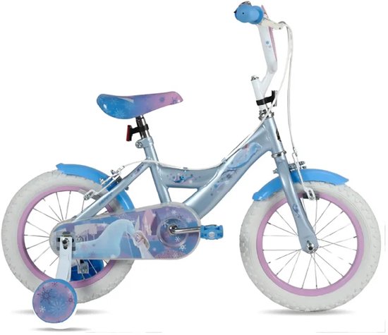 Disney Frozen 2 Kinderfiets - Meisjes - 14 inch - Blauw Paars - Twee handremmen