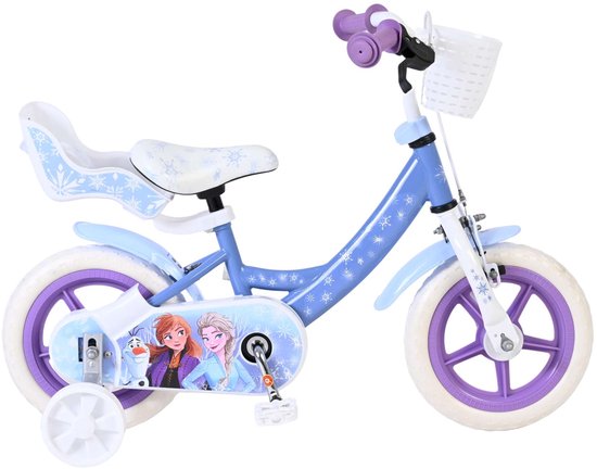 Disney Frozen Kinderfiets - Meisjes - Mag Wheels - 12 inch - Blauw van Merkloos