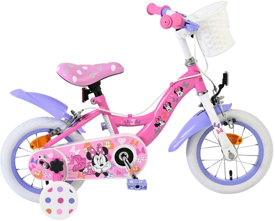 Disney Minnie Cutest Ever! Kinderfiets - Meisjes - 12 inch - Roze - Twee handremmen van Merkloos
