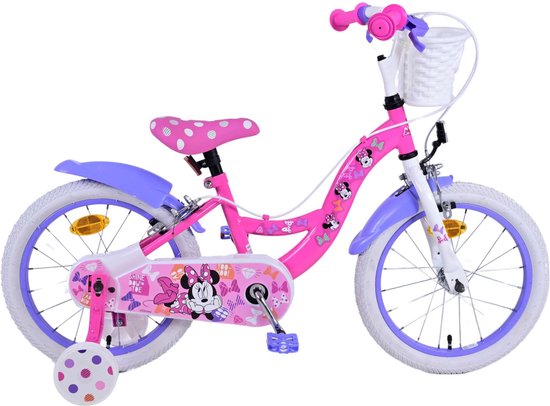 Disney Minnie Kinderfiets - Meisjes - 16 inch - Roze - Twee handremmen van Disney