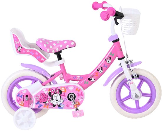 Disney Minnie Kinderfiets - Meisjes - Mag Wheels - 12 inch - Roze van Merkloos