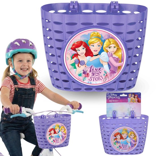 DISNEY PRINCESS Fietsmand, Stuurmandje voor kinderen, meisjesmandje voor fiets, step 20x15x16 cm van Merkloos