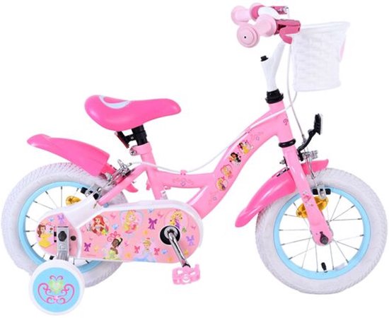 Disney Princess Kinderfiets - Meisjes - 12 inch - Roze - Twee Handremmen van Volare