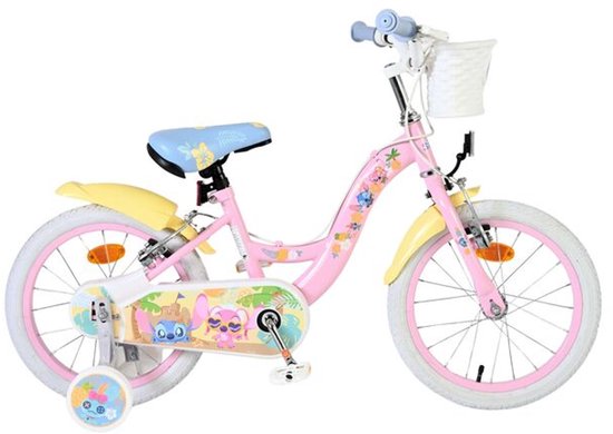 Disney Stitch Kinderfiets - Meisjes - 16 inch - Roze - Twee handremmen van Disney
